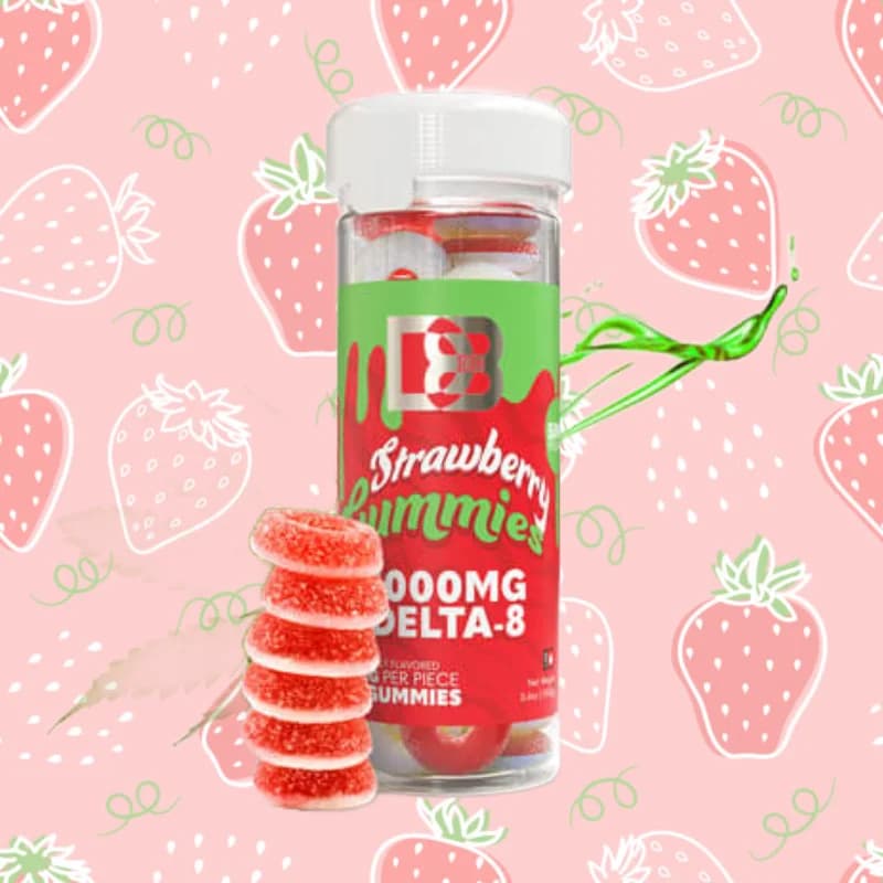 Edibles stacked up one on top of anotherm featuring Strawberry Shortcake, Peanut Butter Cup Brownie, Cookies & Cream Brownie, and S'Mores Brownie.