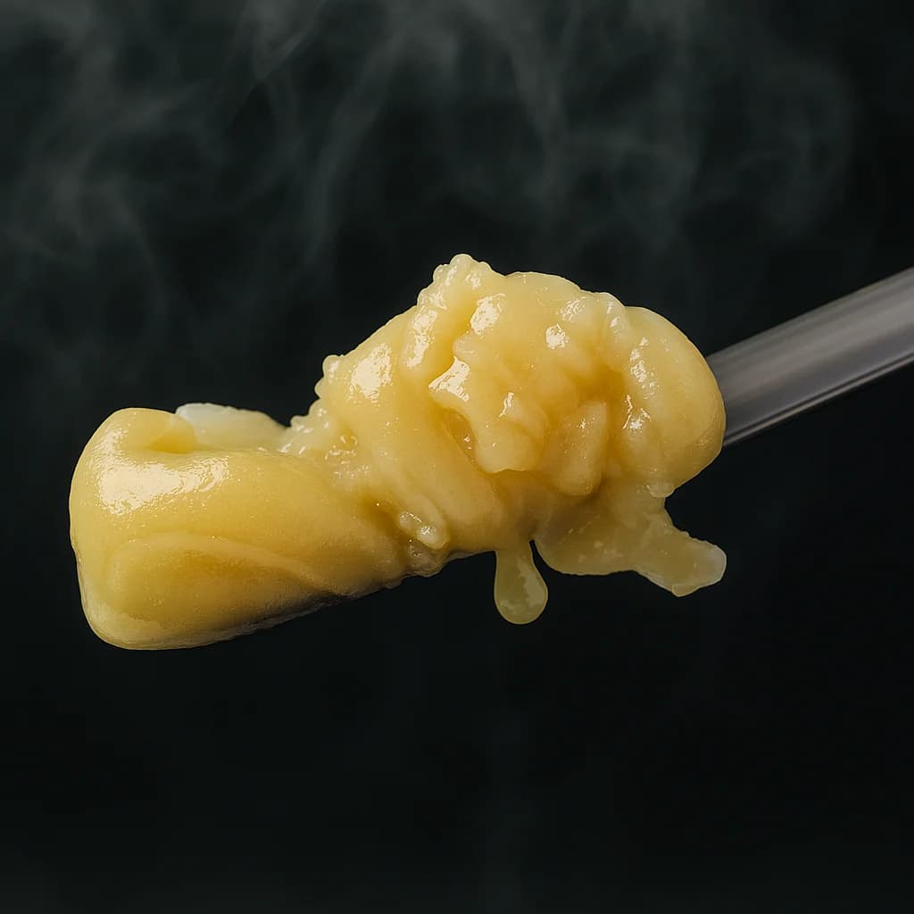Delta 9 Concentrate Image, showing Delta 9 Live Rosin being held by a spoon