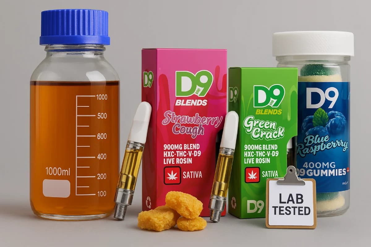 Vape/Cartridges Image, showing Delta 9 Distillates, Disposables, and Catridges